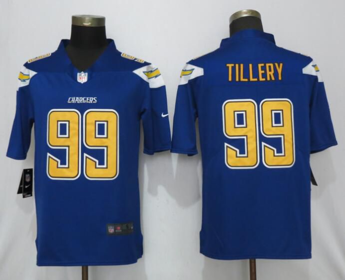 Men Los Angeles Chargers 99 Tillery Blue Nike Color Rush Limited NFL Jerseys